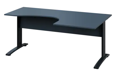 CEK 27 - 187 stůl kancelářský, rohový, pravý, kovová podnož černá, deska 25 mm, široký 1800 mm, antracit